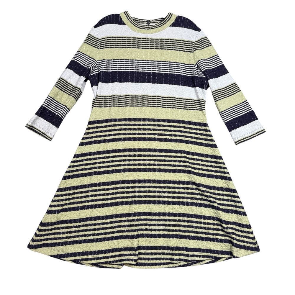 Saturday Sunday Anthropologie Striped Knit Dress XL Textured Fit & Flare - Picture 2 of 6